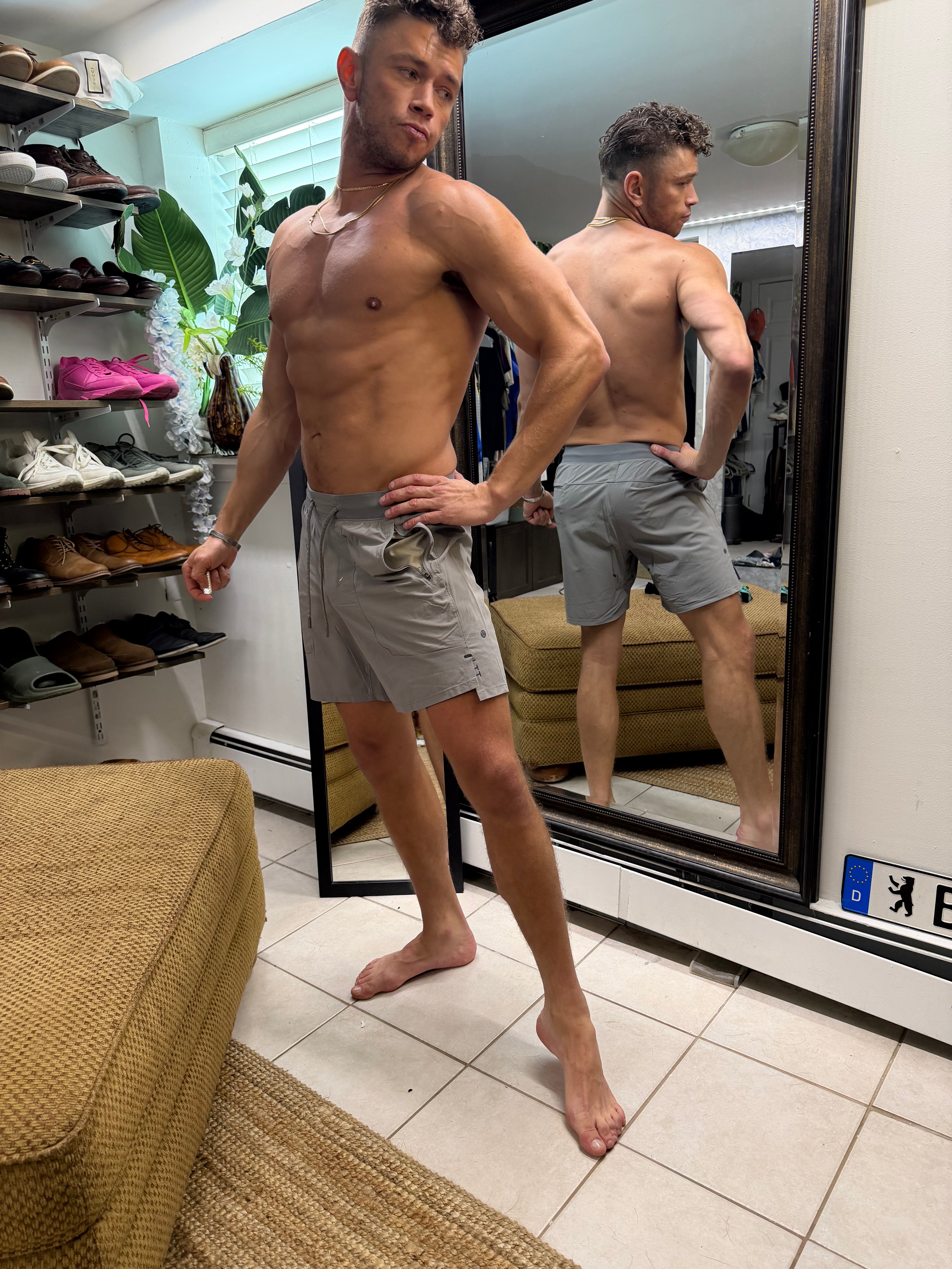 LULU lemon grey shorts
