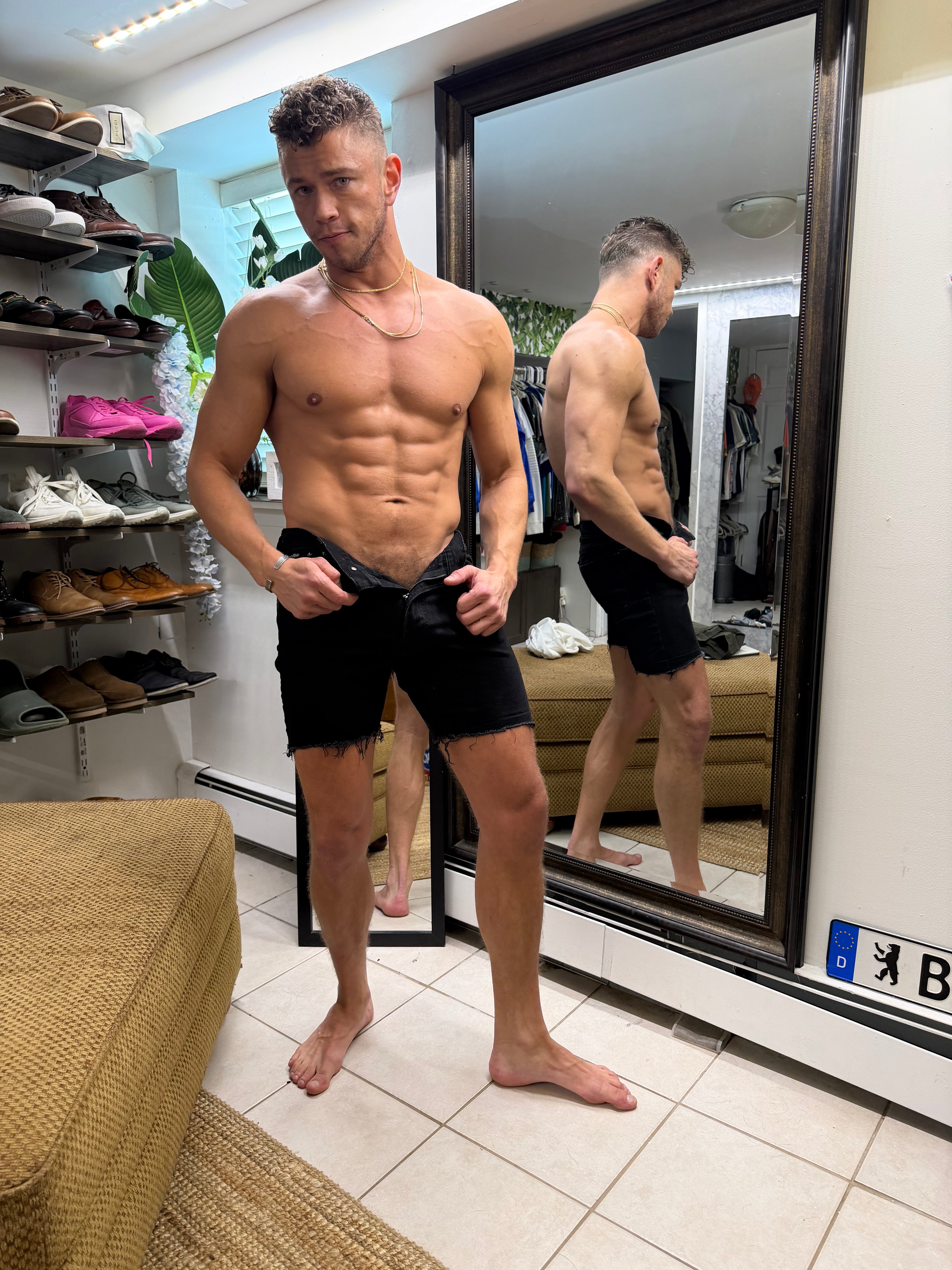 Calvin Klein black jean shorts