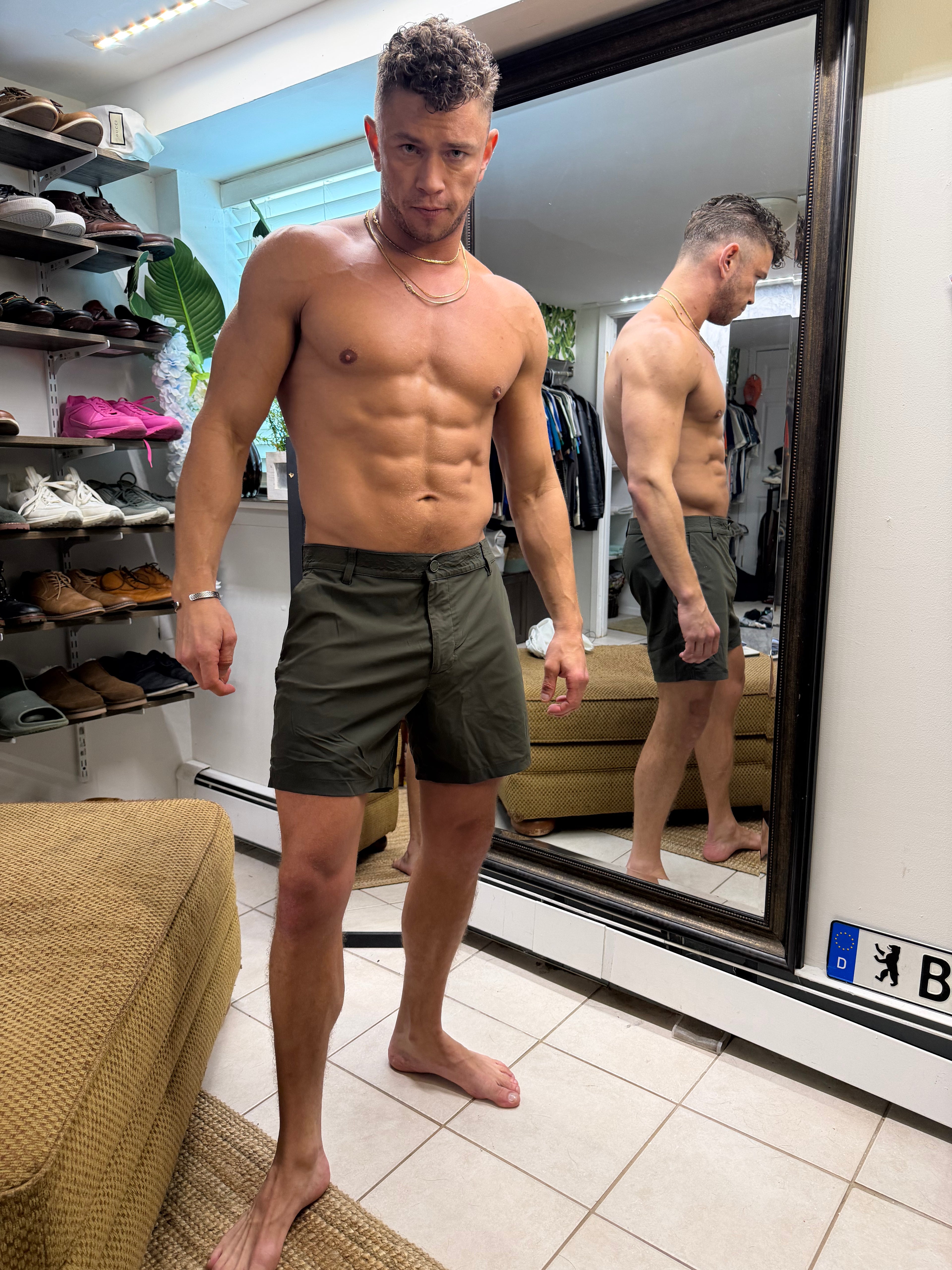 RHONE green 5" shorts