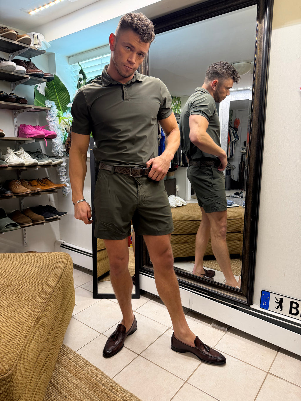 Rhone matching polo x chinos x fendi belt